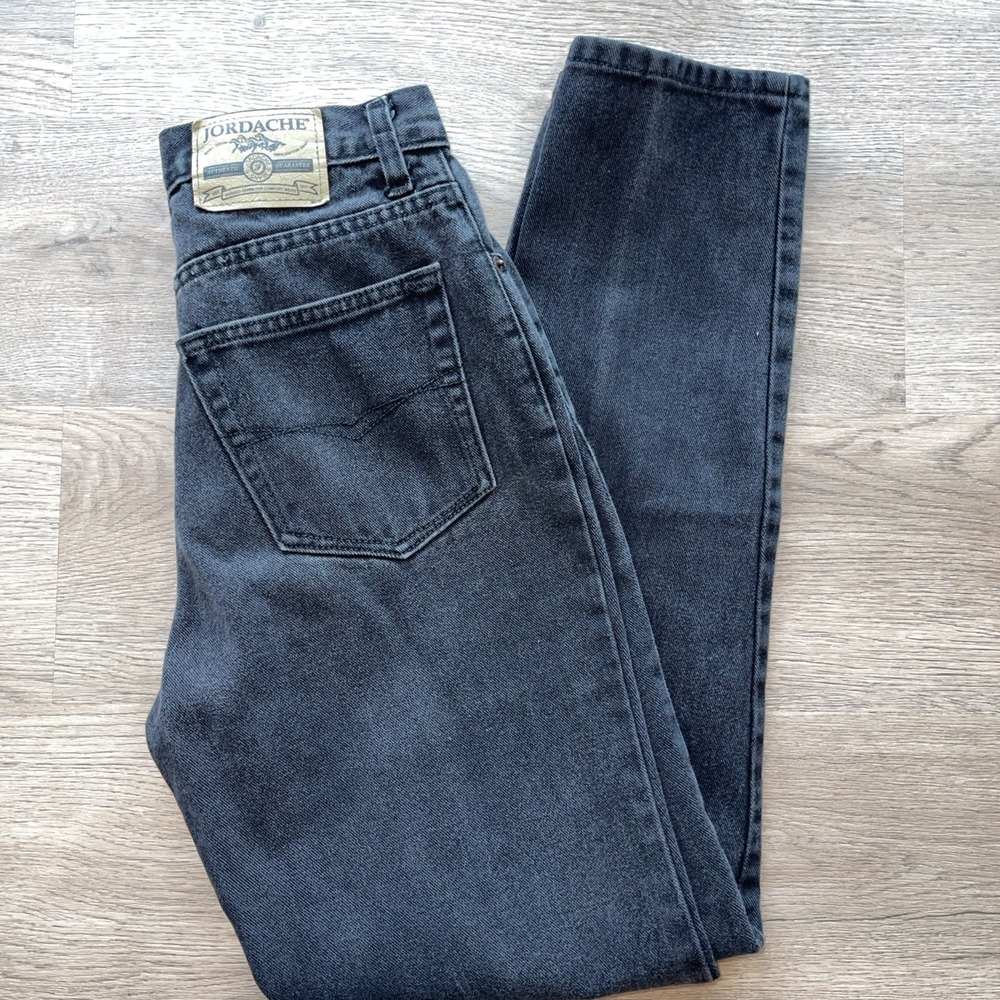 Vintage Jordache Jeans Black Denim High Rise 100% Cotton Women's Juniors 9/10